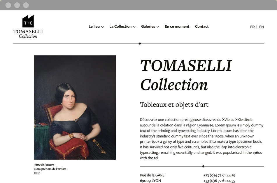 Tomaselli Collection identité et développement web